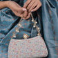 Rajwada Multicolor Shimmer Printed Clutch for Women