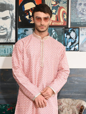 Rajwada Multi Printed Cotton Traditional Kurta Set For Men