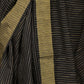 Rajwada Black Cotton Blend Woven Saree with Unstitched Blouse for Women