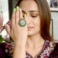 Rajwada Green Embellished Silver Plated Rings For Women