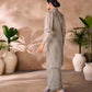 Rajwada Grey Organza Embellished Stitched Co-Ord Set For Women