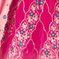 Rajwada Pink Chinon Embroidered Semi-Stitched lehenga For Women