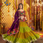 Rajwada Multicolor Viscose Cotton Embroidered Semi-Stitched lehenga With Stunning Tassels And Embroidered Waist Belt For Women