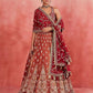 Rajwada Rust Mauve Silk Blend Embellished Semi Stitched Lehenga For Women