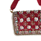 Rajwada Red Suede Embellished Clutch For Women