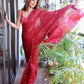 Rajwada Red Georgette Designer Sequins Saree with Unstitched Blouse