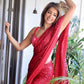 Rajwada Red Georgette Designer Sequins Saree with Unstitched Blouse