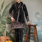 Rajwada Black Viscose Silk Embroidered Stitched Kurta For Men