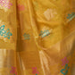 Rajwada Yellow Organza Solid Saree For Women