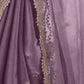 Rajwada Dusty Lavender Silk Blend Embellished Solid Saree For Women