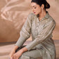 Rajwada Grey Organza Embellished Stitched Co-Ord Set For Women