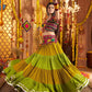 Rajwada Multicolor Viscose Cotton Embroidered Semi-Stitched lehenga With Stunning Tassels And Embroidered Waist Belt For Women