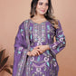 Rajwada Light Purple Chiffon Embroidered Stitched Kurta Set For Women