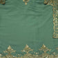 Rajwada Light Green Georgette Embroidered & Cutwork Semi-Sitched Kurta Set For Women