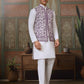 Rajwada White Silk Blend Plain Stitched Kurta Set For Men