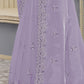 Rajwada Lavender Organza Embroidered Elegant Saree For Women