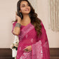 Rajwada Pink Cotton Linen Zari Work Saree For Women