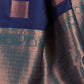 Rajwada Navy Blue Silk Blend Woven Saree For Women