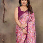 Rajwada Pink Georgette Embroidered Saree For Women