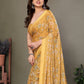 Rajwada Yellow Georgette Plain Saree For Women
