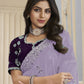 Rajwada Lavender Organza Embroidered Elegant Saree For Women