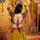 Rajwada Multicolor Viscose Cotton Embroidered Semi-Stitched lehenga With Stunning Tassels And Embroidered Waist Belt For Women