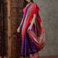 Rajwada Purple And Red Silk Blend Printed Elegant Saree For Women