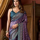 Rajwada Purple Silk Blend Printed Saree For Women