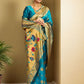 Rajwada Sky Blue Silk Blend Woven Pithani Saree For Women