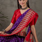 Rajwada Purple And Red Silk Blend Printed Elegant Saree For Women
