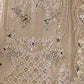 Rajwada Beige Georgette Embellished Semi Stitched Kurta Set For Women