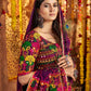 Rajwada Multicolor Viscose Cotton Embroidered Semi-Stitched lehenga With Stunning Tassels And Embroidered Waist Belt For Women