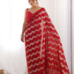 Rajwada Red Georgette Sequins Saree With Unstitched Blouse For Women