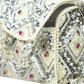 Rajwada White Suede Embellished Clutch For Women
