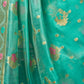 Rajwada Turquoise Blue Organza Solid Saree For Women