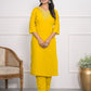 Rajwada Yellow Silk Blend Embroidered Stitched Kurta Set For Women