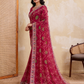 Rajwada Magenta Georgette Embroidered Saree For Women