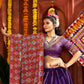 Rajwada Purple Silk Blend Semi-Stitched lehenga With Stunning Tassels For Women
