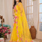 Rajwada Yellow Georgette Plain Saree For Women