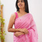 Rajwada Light Pink Cotton Blend Woven Saree For Women