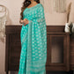 Rajwada Light Blue Cotton Linen Zari Work Saree For Women