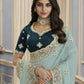 Rajwada Sea Green Georgette Embellished Elegant Saree For Women