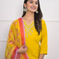 Rajwada Yellow Silk Blend Embroidered Stitched Kurta Set For Women