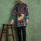 Rajwada Black Rayon Printed and Embroidered Stitched Kurta For Men