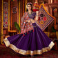 Rajwada Purple Silk Blend Semi-Stitched lehenga With Stunning Tassels For Women