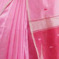 Rajwada Light Pink Cotton Blend Woven Saree For Women