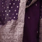 Rajwada Purple Silk Blend Embriodered Stitched Kurta Set For Women