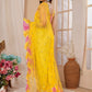 Rajwada Yellow Georgette Plain Saree For Women