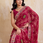 Rajwada Magenta Georgette Embroidered Saree For Women