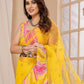 Rajwada Yellow Georgette Plain Saree For Women